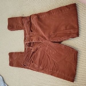AE Burnt Orange Crushed Corduroy Jeggings